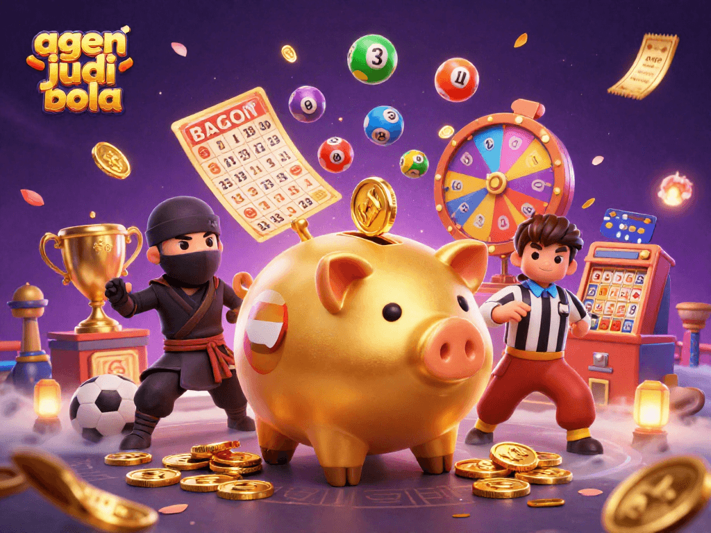 Experience thrilling action with agen judi bola as a golden sumo wrestler and ninja battle over winning odds.