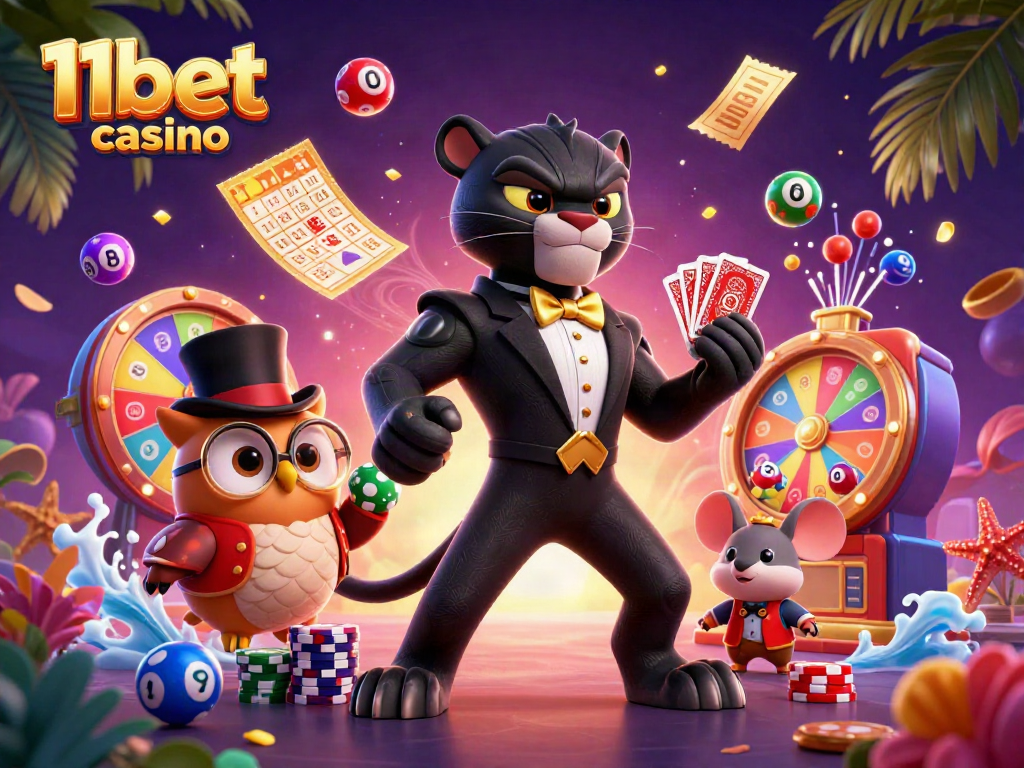 Engage with the lively world of 11bet casino featuring dynamic characters and exciting gaming elements.
