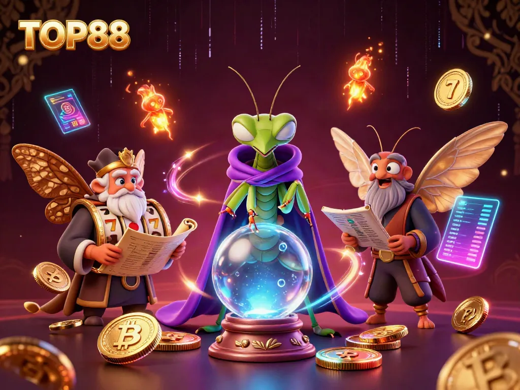 Engage in thrilling gameplay at TOP88 with a mystical fortune teller and a wise librarian guiding your bets.
