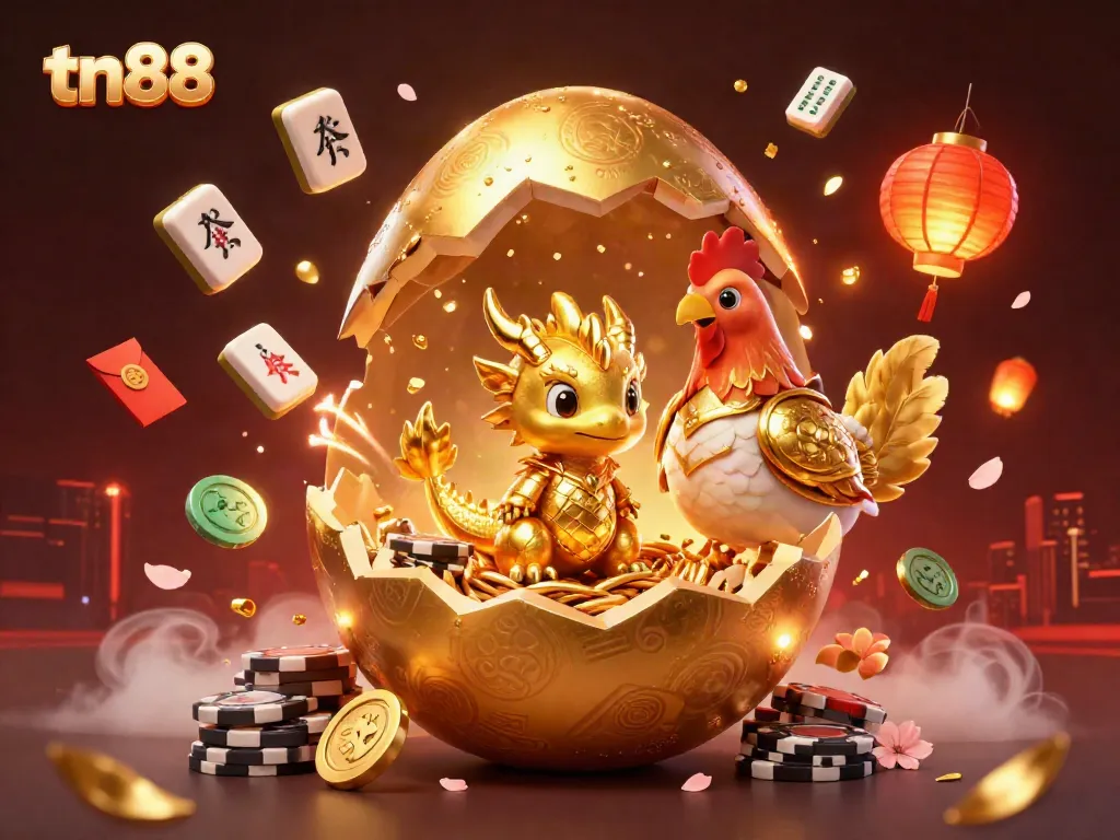 Experience thrilling moments at tn88 with a magical golden dragon on poker chips.