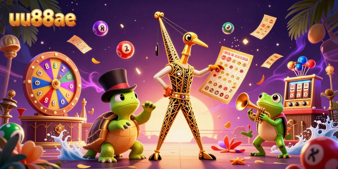 Experience vibrant gaming with uu88ae amidst dynamic lottery elements and lively characters.