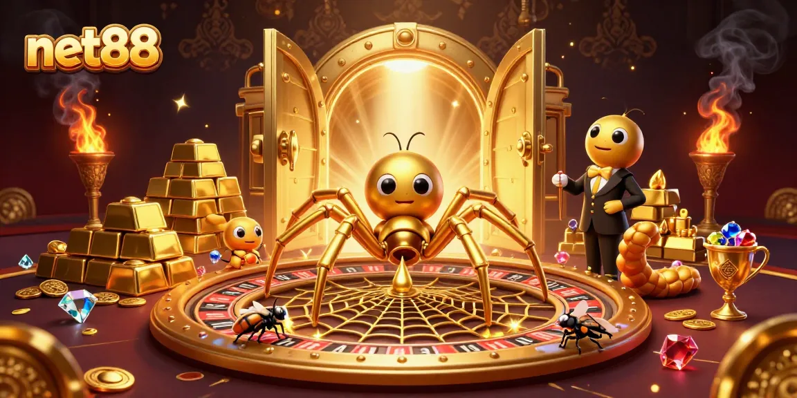 Experience thrilling betting action at net88 with our dynamic roulette scene featuring a playful spider and centipede croupier.