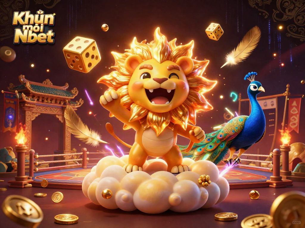Engage in thrilling promotions with Khuyến mãi Nbet in a vibrant 3D casino scene.