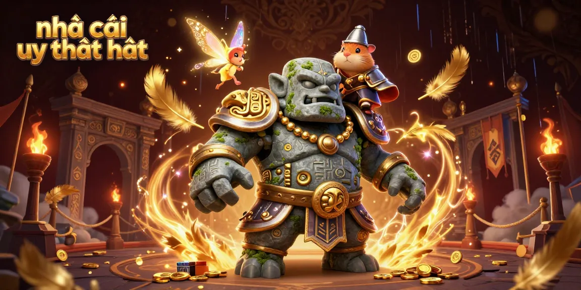 Experience the excitement of nhà cái uy tín nhất with vibrant characters and dynamic casino game elements in a captivating scene.