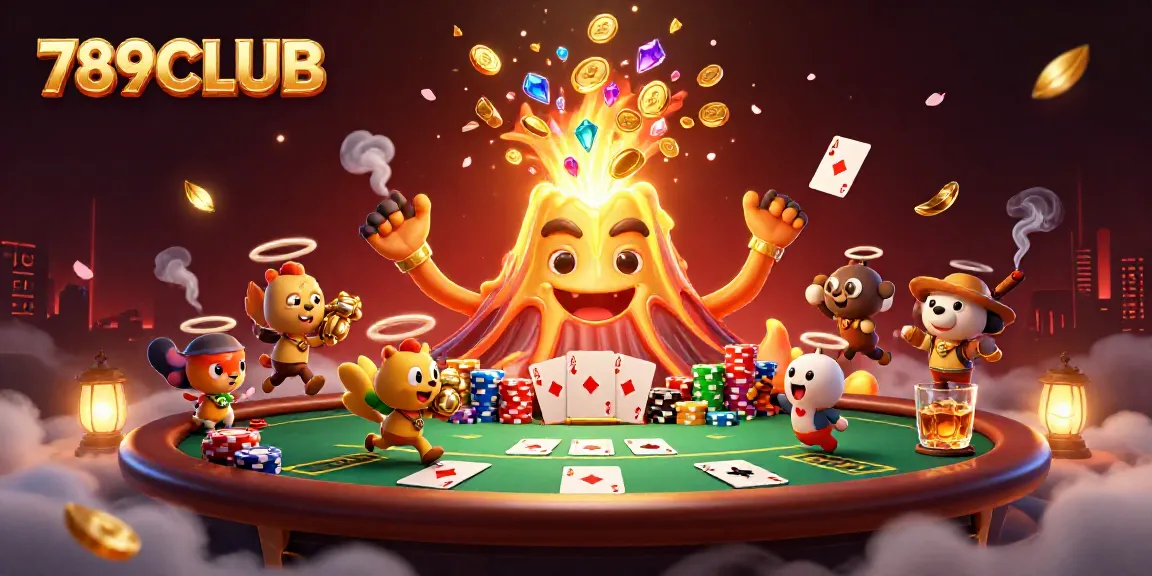Engage with 789CLUB's energetic casino scene featuring treasure and poker action.