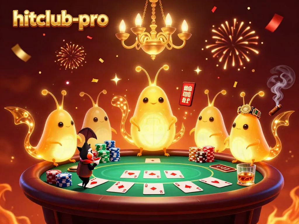 Engage in the exciting world of hitclub-pro with a vibrant 3D casino scene illuminated by glowworms.