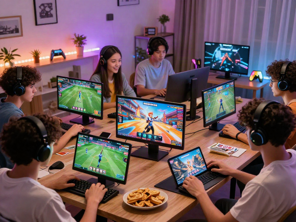 Players enjoying the hit club gaming experience together in a lively home setup.