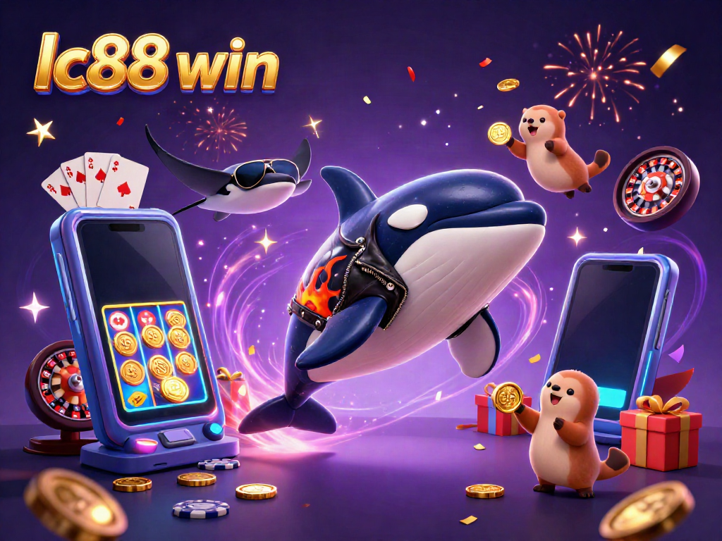 Win big at lc88 win with a lively sea-themed casino scene featuring cartoon characters and exciting game elements.